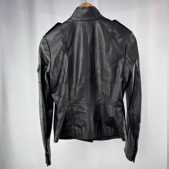 Tory Burch Buttery Soft‎ Leather Sargent Pepper Jacket in Black Size 2 - Picture 7 of 11